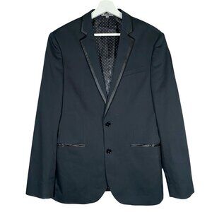 EXPRESS Photographer Slim Blazer 36R 38R Black Satin Edged Tuxedo Dinner Jacket